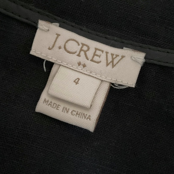 J Crew Factory Peplum Top Sz 4 Linen Blend Sleeveless Black Coastal Resortwear - Picture 8 of 9